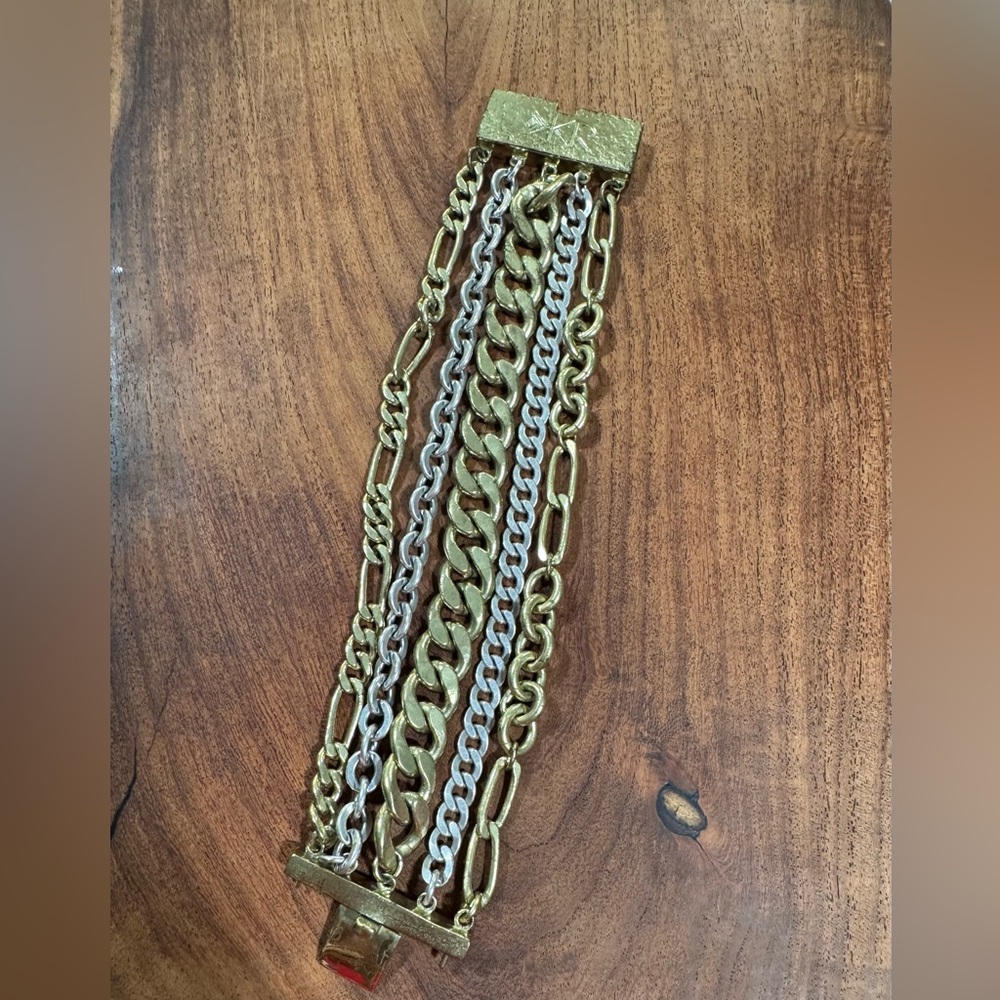 Silpada Brass and Silver Chain Bracelet